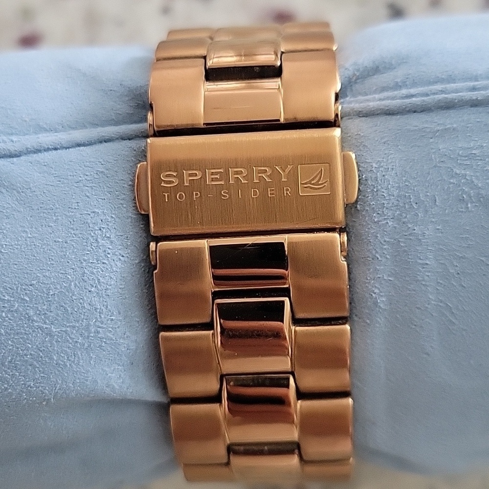 Sperry Top-Sider Halyard Womens Blue Dial Rose Gold Steel Bracelet Watch - Picture 5 of 6